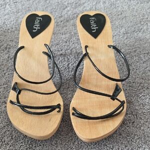 Faith Black Strappy Women's Sandals